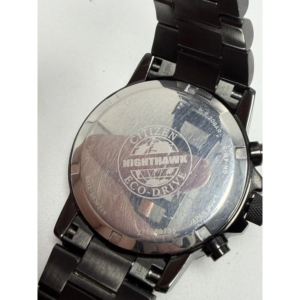 Scratched Citizen Eco-Drive B612-S078245 Nighthawk Mens Working Watch 42MM 7.5